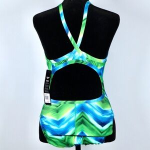 Speedo Blue and Green One Piece Swimsuit